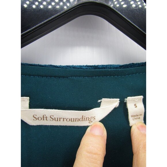 Soft Surroundings Top Small Velour Button Up Tunic Blouse Peasant NEW - Picture 8 of 11